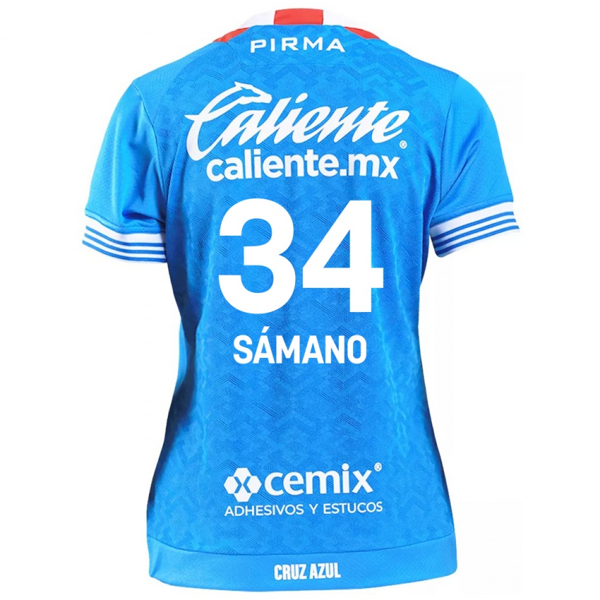 Bambino Maglia Leonardo Sámano #34 Cielo Blu Kit Gara Home 2024/25 Maglietta