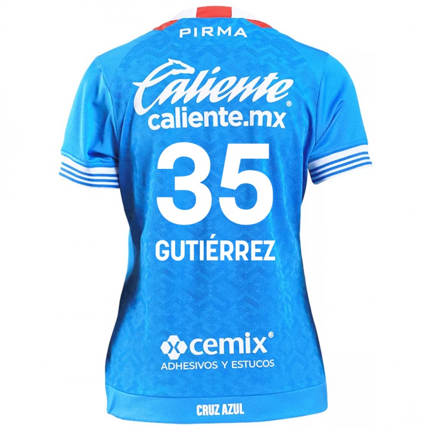 Bambino Maglia Luis Gutiérrez #35 Cielo Blu Kit Gara Home 2024/25 Maglietta