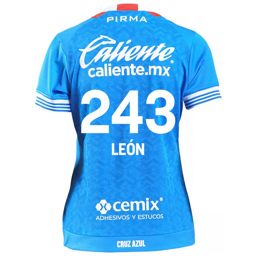 Bambino Maglia Cristhian León #243 Cielo Blu Kit Gara Home 2024/25 Maglietta