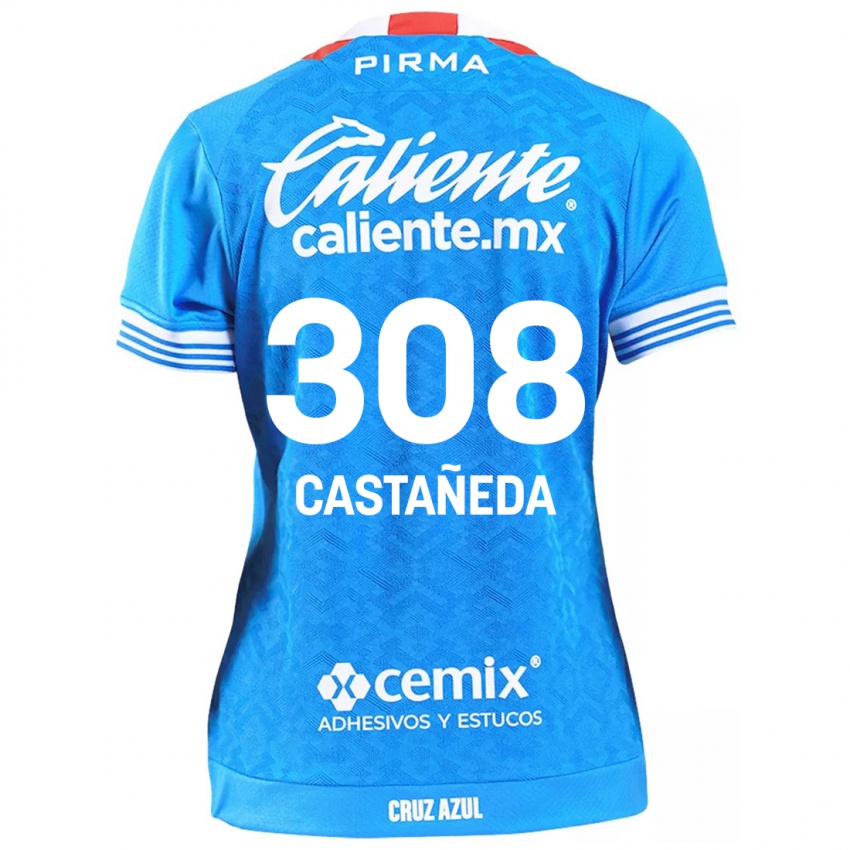 Bambino Maglia Emiliano Castañeda #308 Cielo Blu Kit Gara Home 2024/25 Maglietta