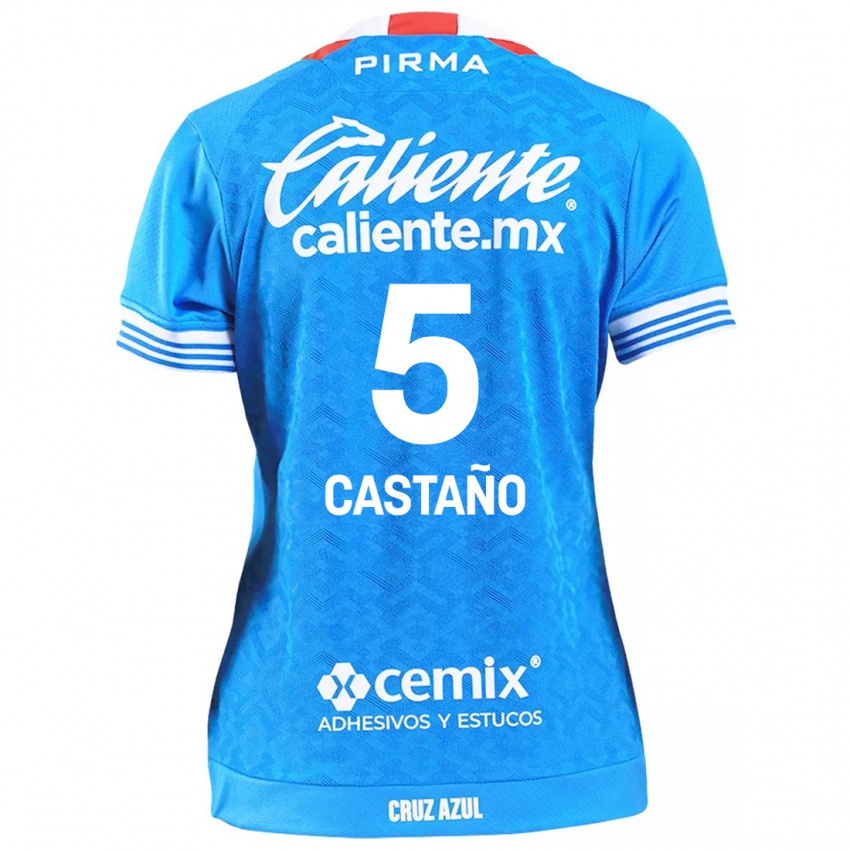 Bambino Maglia Kevin Castaño #5 Cielo Blu Kit Gara Home 2024/25 Maglietta