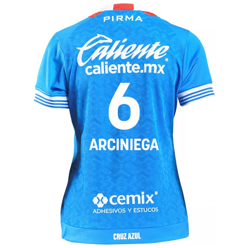 Bambino Maglia Mirelle Arciniega #6 Cielo Blu Kit Gara Home 2024/25 Maglietta