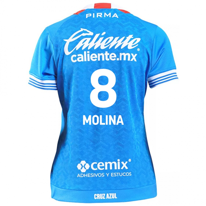 Bambino Maglia Dalia Molina #8 Cielo Blu Kit Gara Home 2024/25 Maglietta