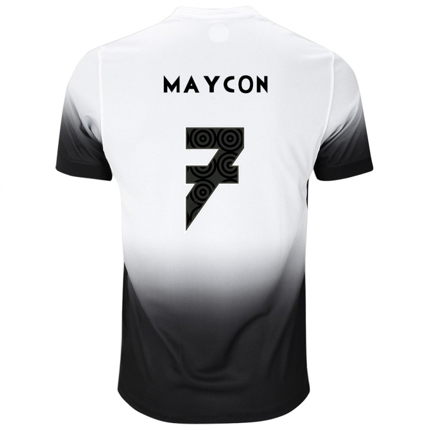 Bambino Maglia Maycon #7 Bianco Nero Kit Gara Home 2024/25 Maglietta