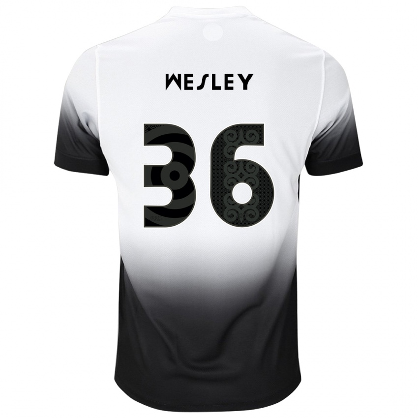 Bambino Maglia Wesley #36 Bianco Nero Kit Gara Home 2024/25 Maglietta