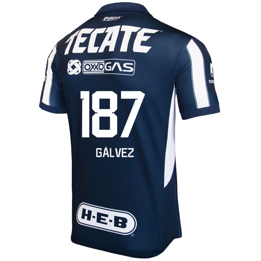 Bambino Maglia Omar Gálvez #187 Blu Rosso Bianco Kit Gara Home 2024/25 Maglietta