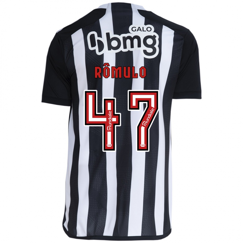 Bambino Maglia Rômulo #47 Bianco Nero Kit Gara Home 2024/25 Maglietta