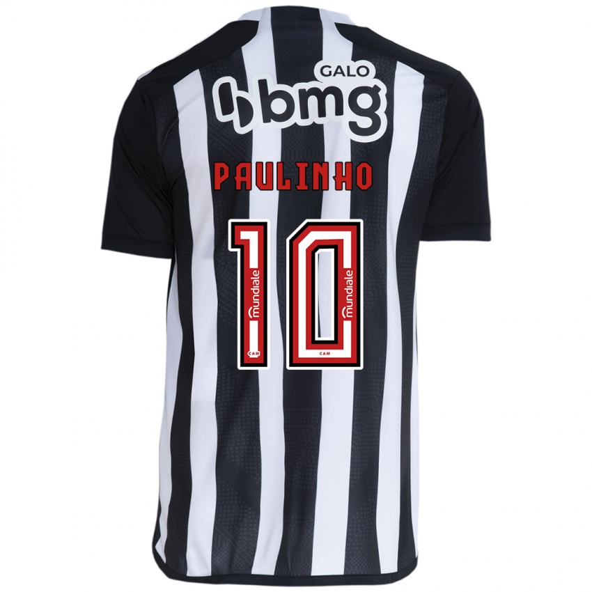 Bambino Maglia Paulinho #10 Bianco Nero Kit Gara Home 2024/25 Maglietta