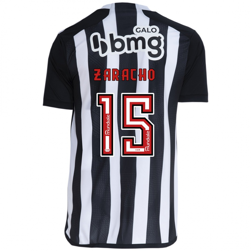 Bambino Maglia Matías Zaracho #15 Bianco Nero Kit Gara Home 2024/25 Maglietta