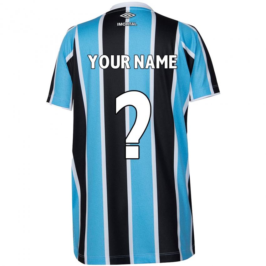 Bambino Maglia Il Tuo Nome #0 Blu Nero Bianco Kit Gara Home 2024/25 Maglietta