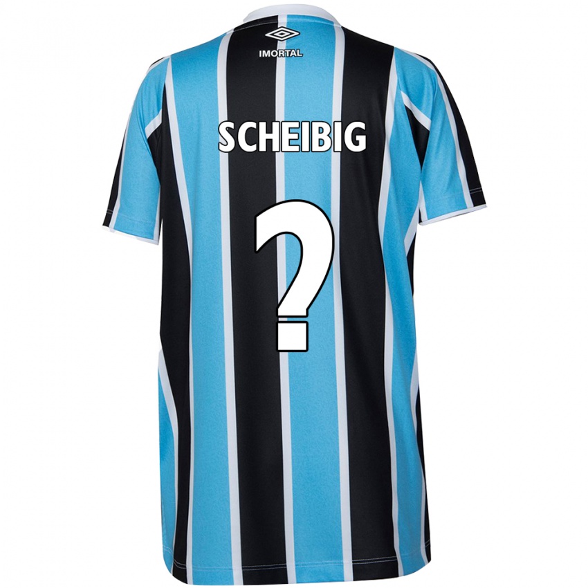 Bambino Maglia Felipe Scheibig #0 Blu Nero Bianco Kit Gara Home 2024/25 Maglietta