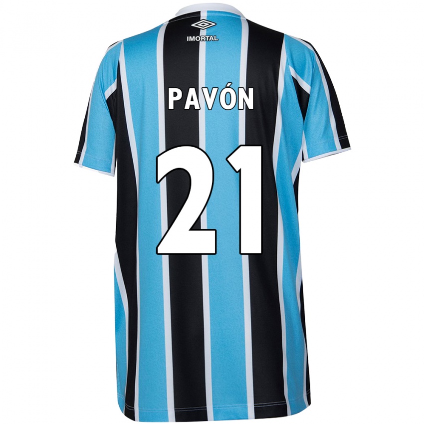 Bambino Maglia Cristian Pavon #21 Blu Nero Bianco Kit Gara Home 2024/25 Maglietta