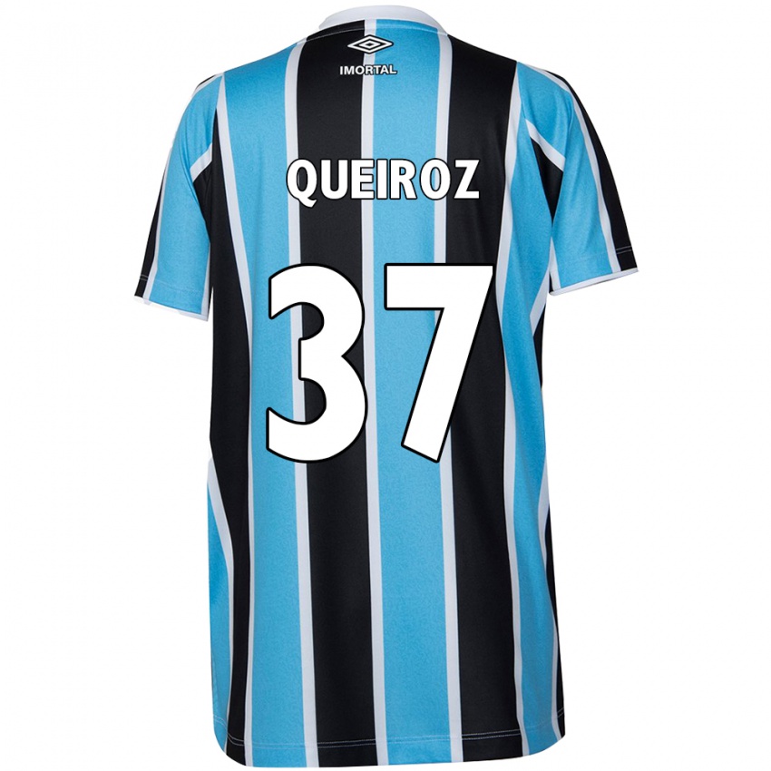 Bambino Maglia Du Queiroz #37 Blu Nero Bianco Kit Gara Home 2024/25 Maglietta