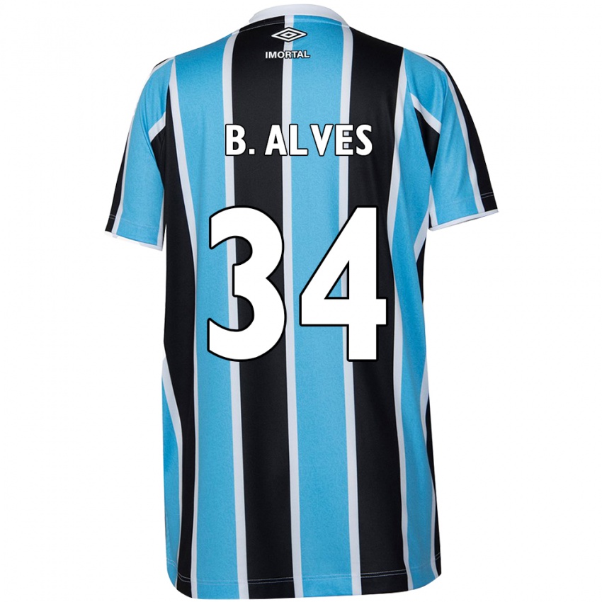 Bambino Maglia Bruno Alves #34 Blu Nero Bianco Kit Gara Home 2024/25 Maglietta