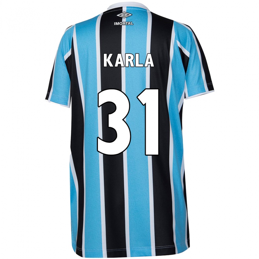 Bambino Maglia Emmily Karla #31 Blu Nero Bianco Kit Gara Home 2024/25 Maglietta