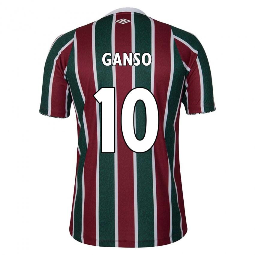 Bambino Maglia Ganso #10 Verde Marrone Bianco Kit Gara Home 2024/25 Maglietta