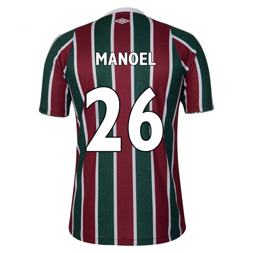 Bambino Maglia Manoel #26 Verde Marrone Bianco Kit Gara Home 2024/25 Maglietta