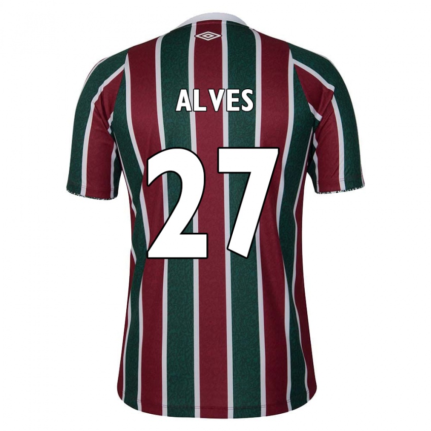 Bambino Maglia Felipe Alves #27 Verde Marrone Bianco Kit Gara Home 2024/25 Maglietta