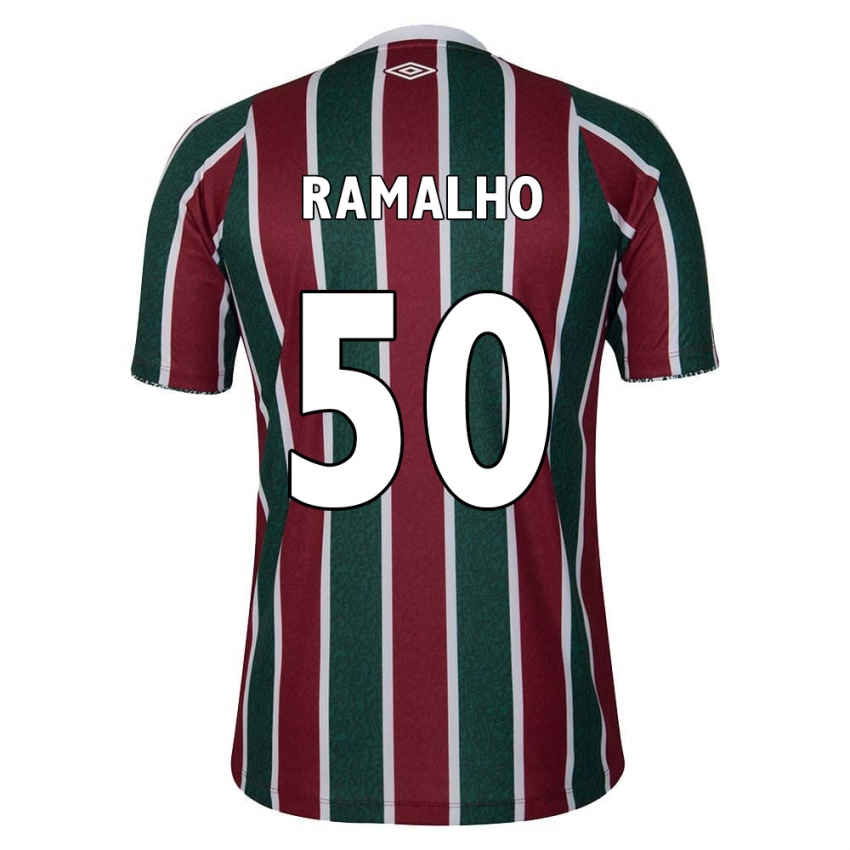 Bambino Maglia Gustavo Ramalho #50 Verde Marrone Bianco Kit Gara Home 2024/25 Maglietta