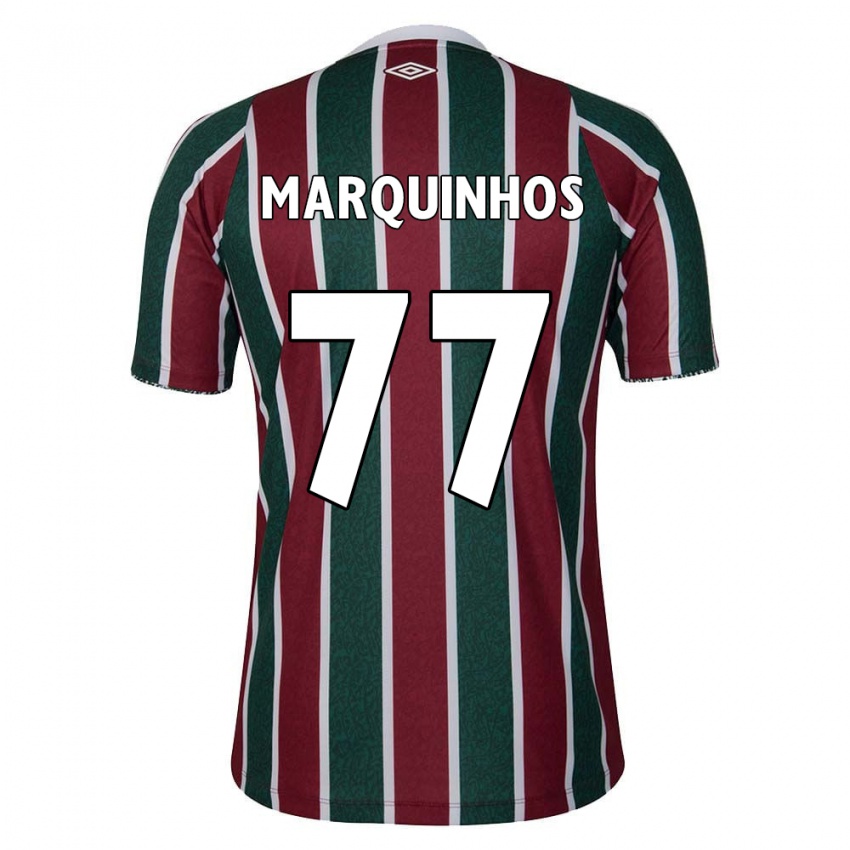 Bambino Maglia Marquinhos #77 Verde Marrone Bianco Kit Gara Home 2024/25 Maglietta