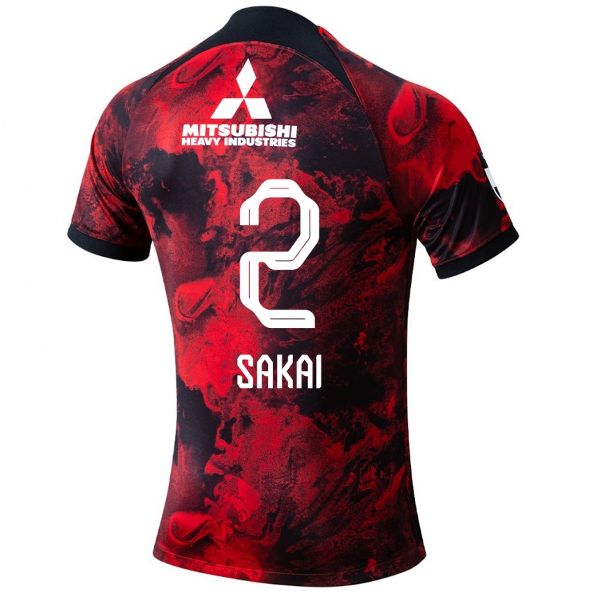 Bambino Maglia Hiroki Sakai #2 Rosso Nero Kit Gara Home 2024/25 Maglietta