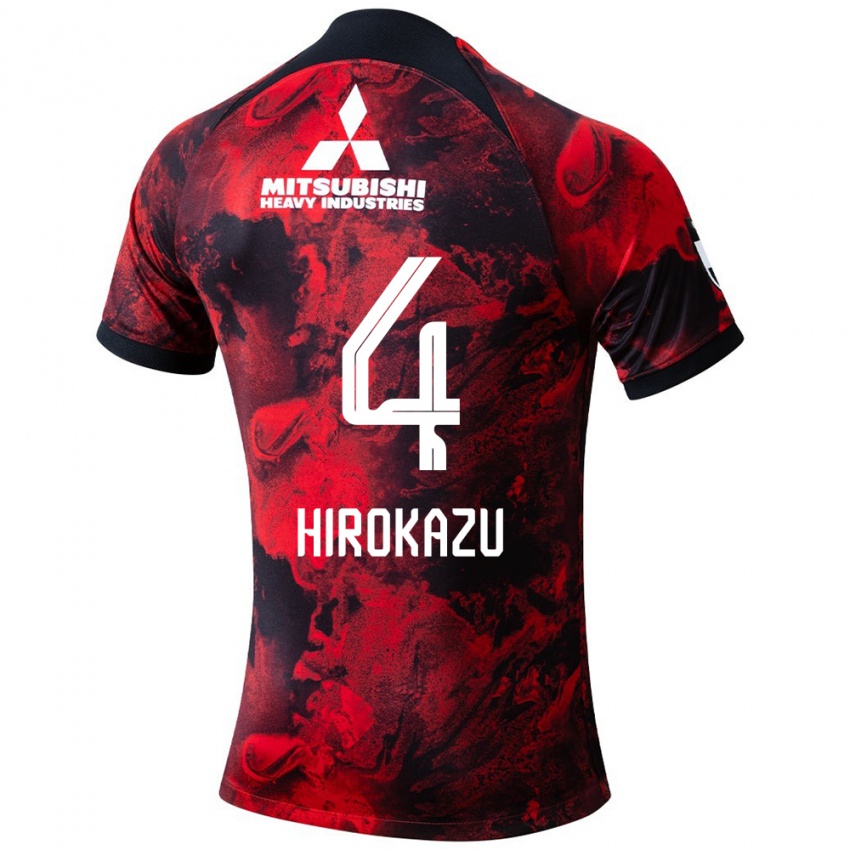 Bambino Maglia Hirokazu Ishihara #4 Rosso Nero Kit Gara Home 2024/25 Maglietta