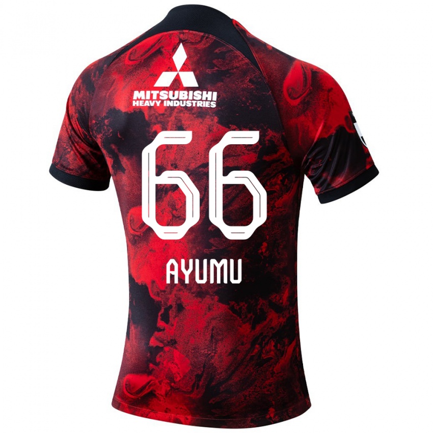 Bambino Maglia Ayumu Ohata #66 Rosso Nero Kit Gara Home 2024/25 Maglietta