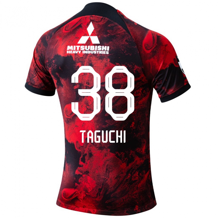 Bambino Maglia Keita Taguchi #38 Rosso Nero Kit Gara Home 2024/25 Maglietta