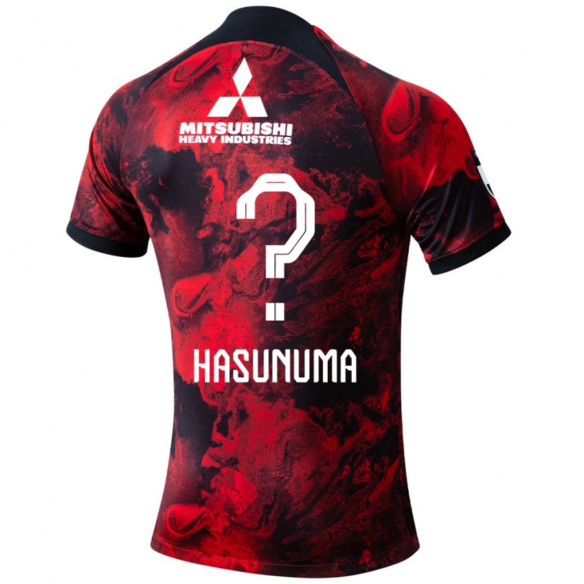 Bambino Maglia Shunsuke Hasunuma #0 Rosso Nero Kit Gara Home 2024/25 Maglietta