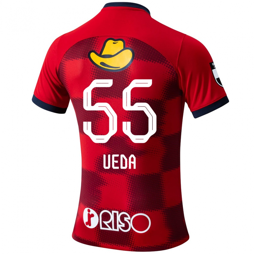 Bambino Maglia Naomichi Ueda #55 Rosso Blu Bianco Kit Gara Home 2024/25 Maglietta