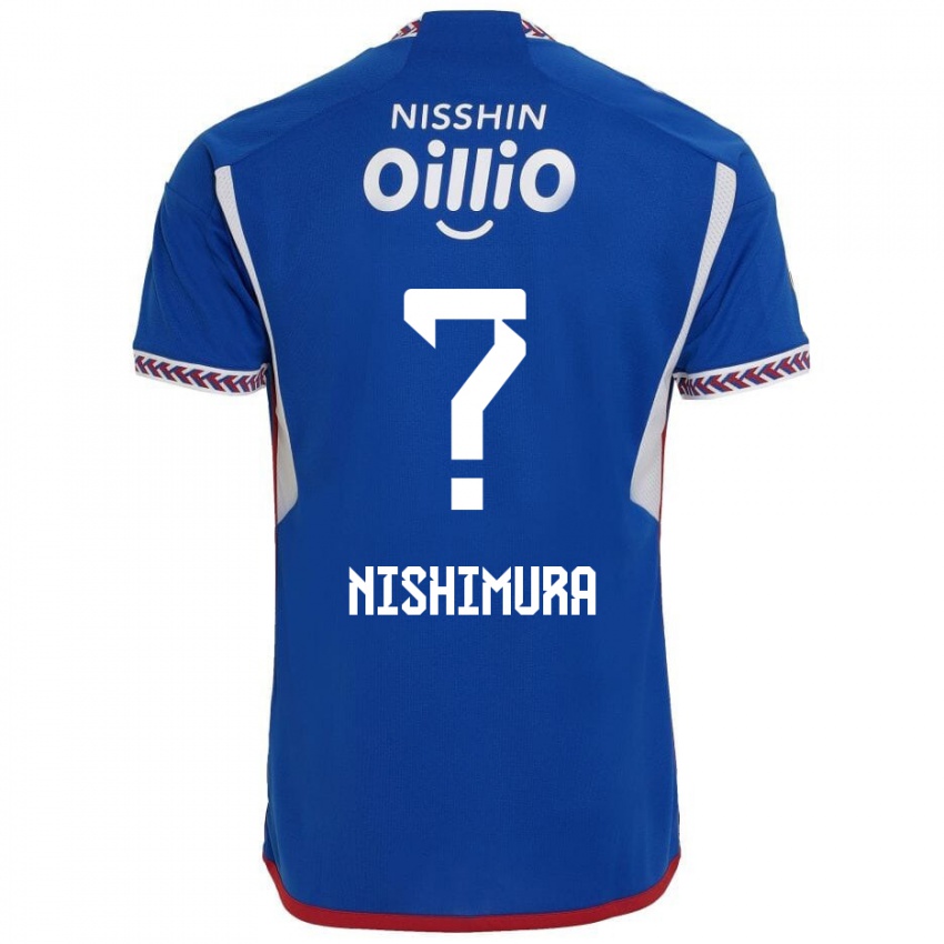 Bambino Maglia Takuma Nishimura #0 Blu Bianco Rosso Kit Gara Home 2024/25 Maglietta