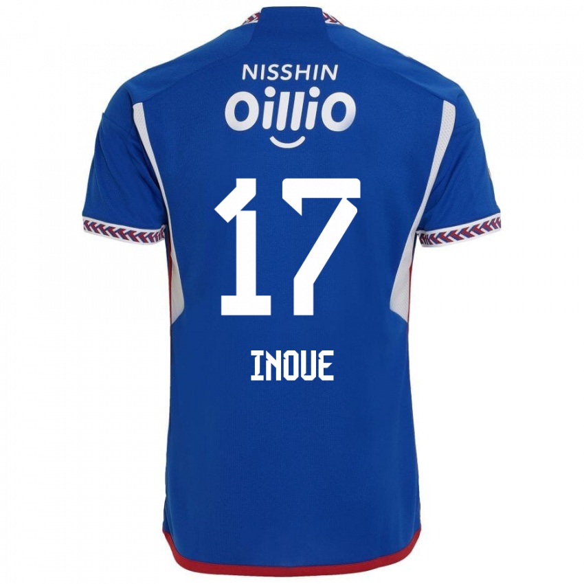 Bambino Maglia Kenta Inoue #17 Blu Bianco Rosso Kit Gara Home 2024/25 Maglietta