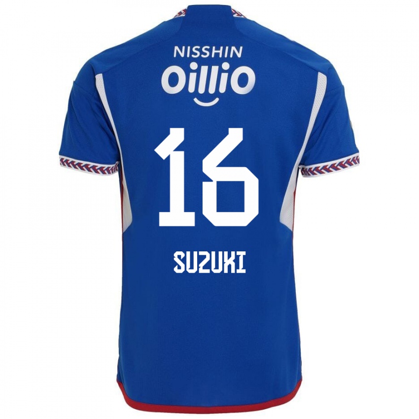 Bambino Maglia Kai Suzuki #16 Blu Bianco Rosso Kit Gara Home 2024/25 Maglietta