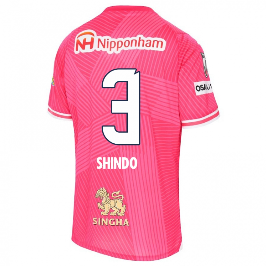 Bambino Maglia Ryosuke Shindo #3 Rosa Bianco Kit Gara Home 2024/25 Maglietta