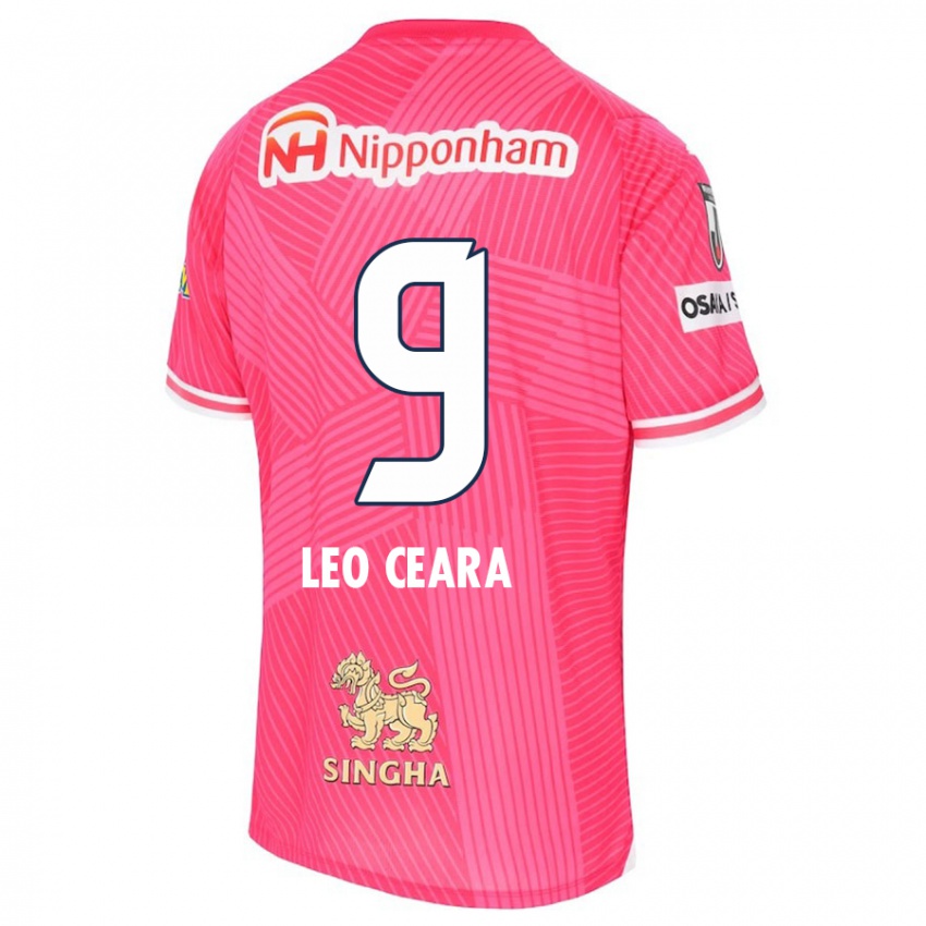 Bambino Maglia Léo Ceará #9 Rosa Bianco Kit Gara Home 2024/25 Maglietta