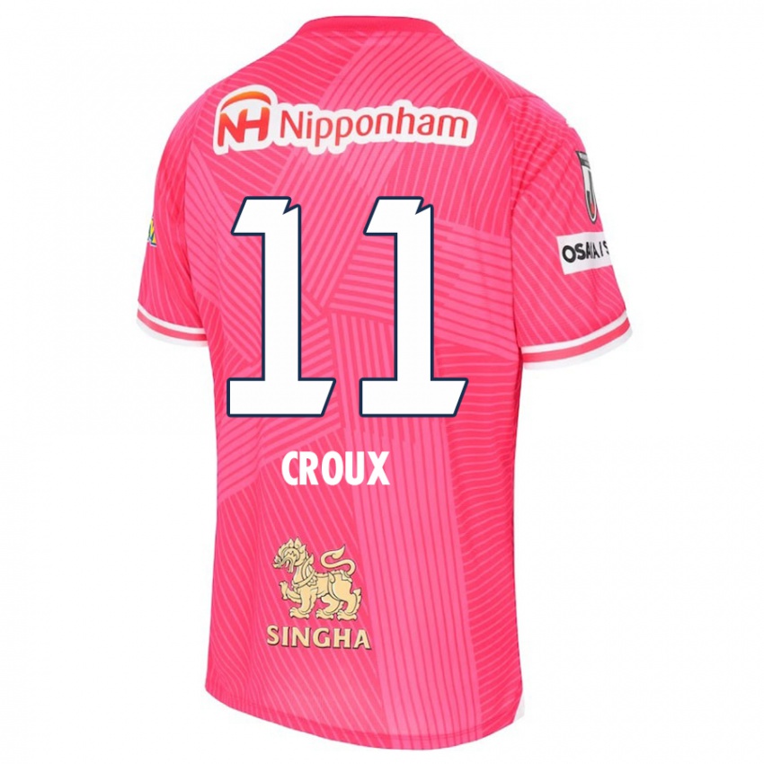 Bambino Maglia Jordy Croux #11 Rosa Bianco Kit Gara Home 2024/25 Maglietta