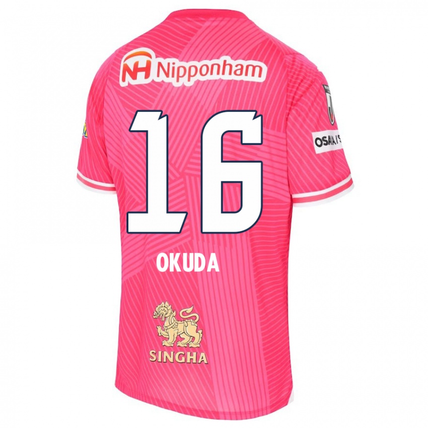 Bambino Maglia Hayato Okuda #16 Rosa Bianco Kit Gara Home 2024/25 Maglietta