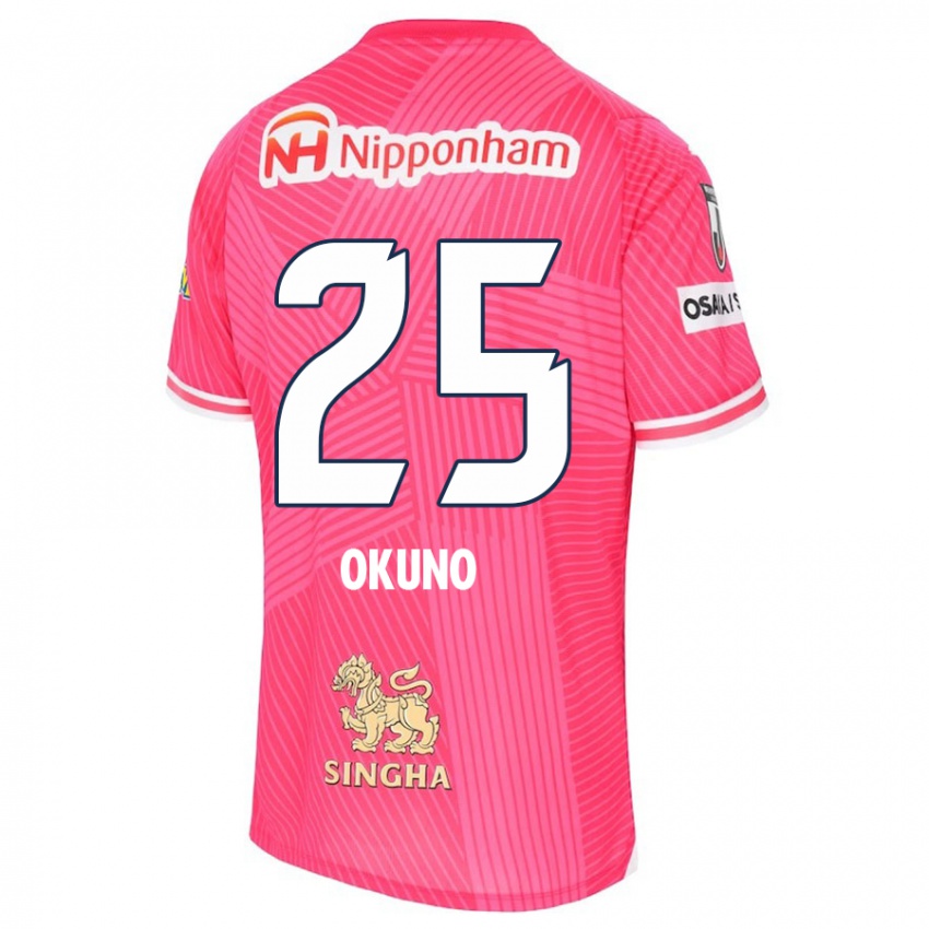 Bambino Maglia Hiroaki Okuno #25 Rosa Bianco Kit Gara Home 2024/25 Maglietta