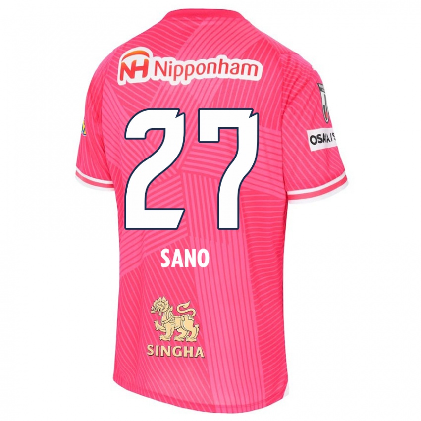 Bambino Maglia Taiki Sano #27 Rosa Bianco Kit Gara Home 2024/25 Maglietta