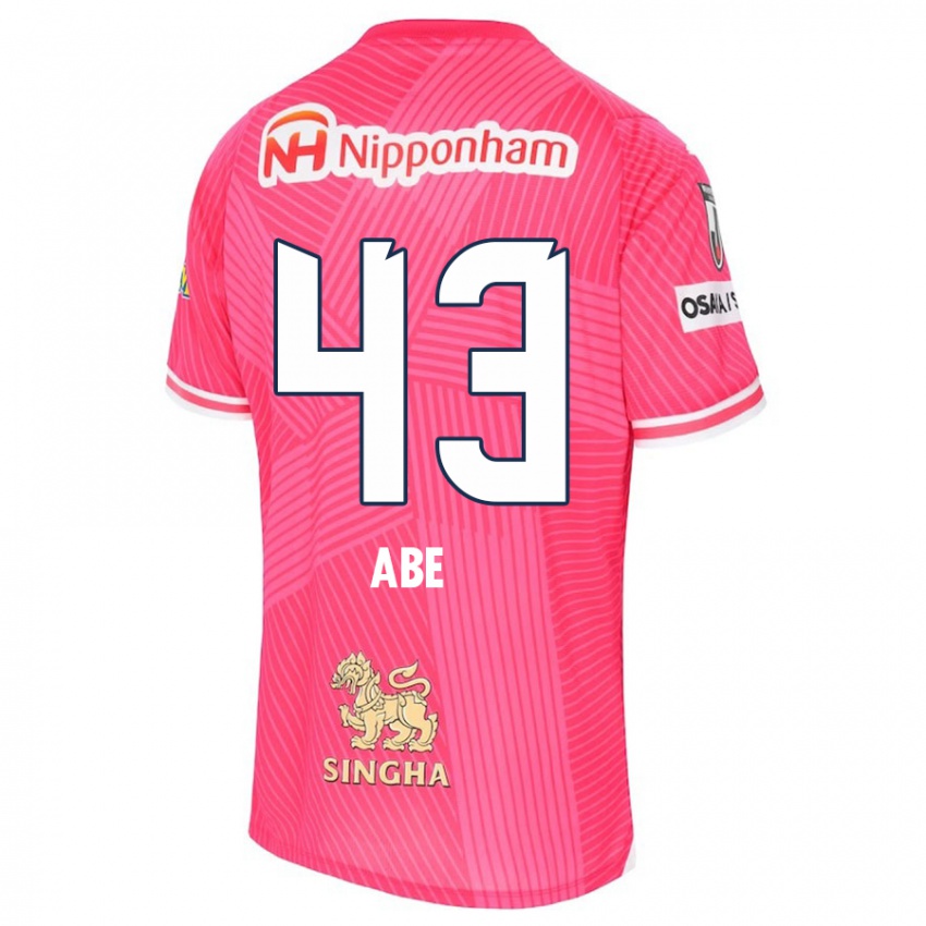 Bambino Maglia Yosei Abe #43 Rosa Bianco Kit Gara Home 2024/25 Maglietta