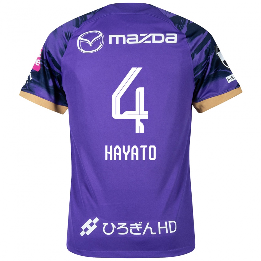 Bambino Maglia Hayato Araki #4 Viola Bianco Kit Gara Home 2024/25 Maglietta