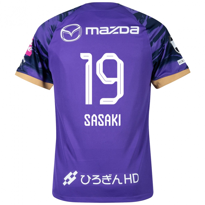 Bambino Maglia Sho Sasaki #19 Viola Bianco Kit Gara Home 2024/25 Maglietta