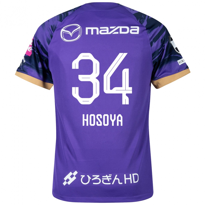 Bambino Maglia Kohei Hosoya #34 Viola Bianco Kit Gara Home 2024/25 Maglietta