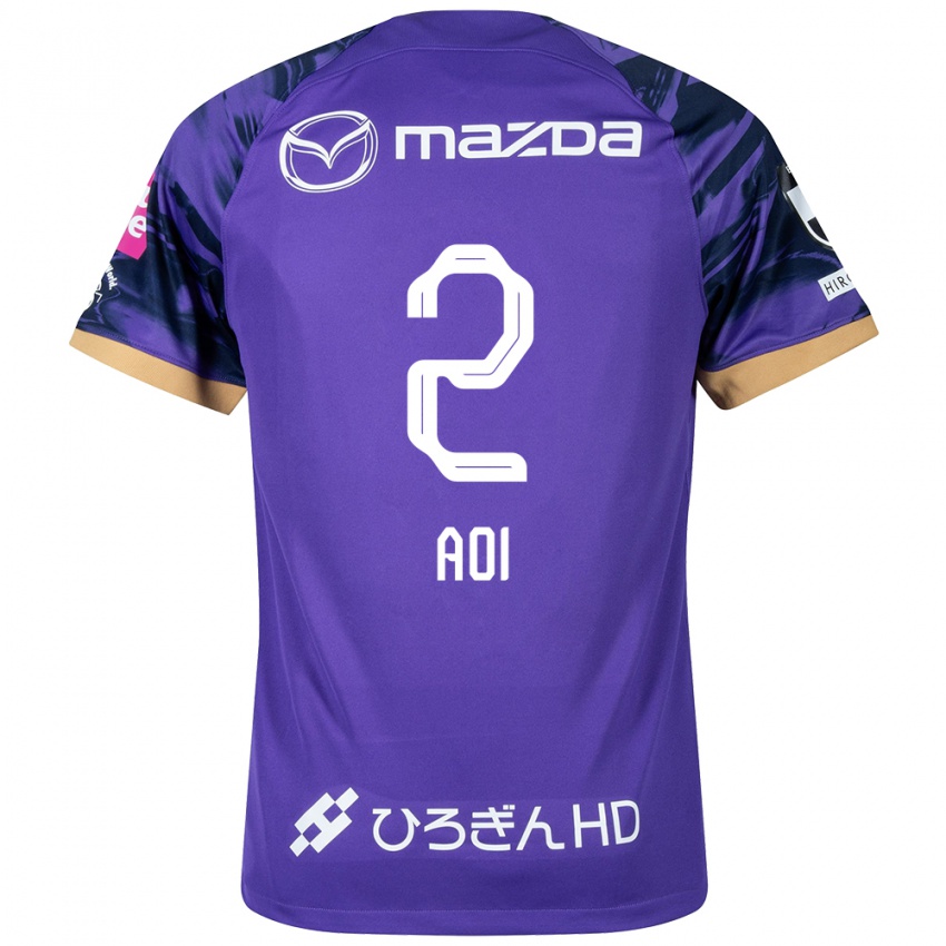 Bambino Maglia Yutaro Aoi #2 Viola Bianco Kit Gara Home 2024/25 Maglietta