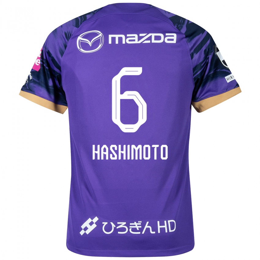 Bambino Maglia Hinata Hashimoto #6 Viola Bianco Kit Gara Home 2024/25 Maglietta