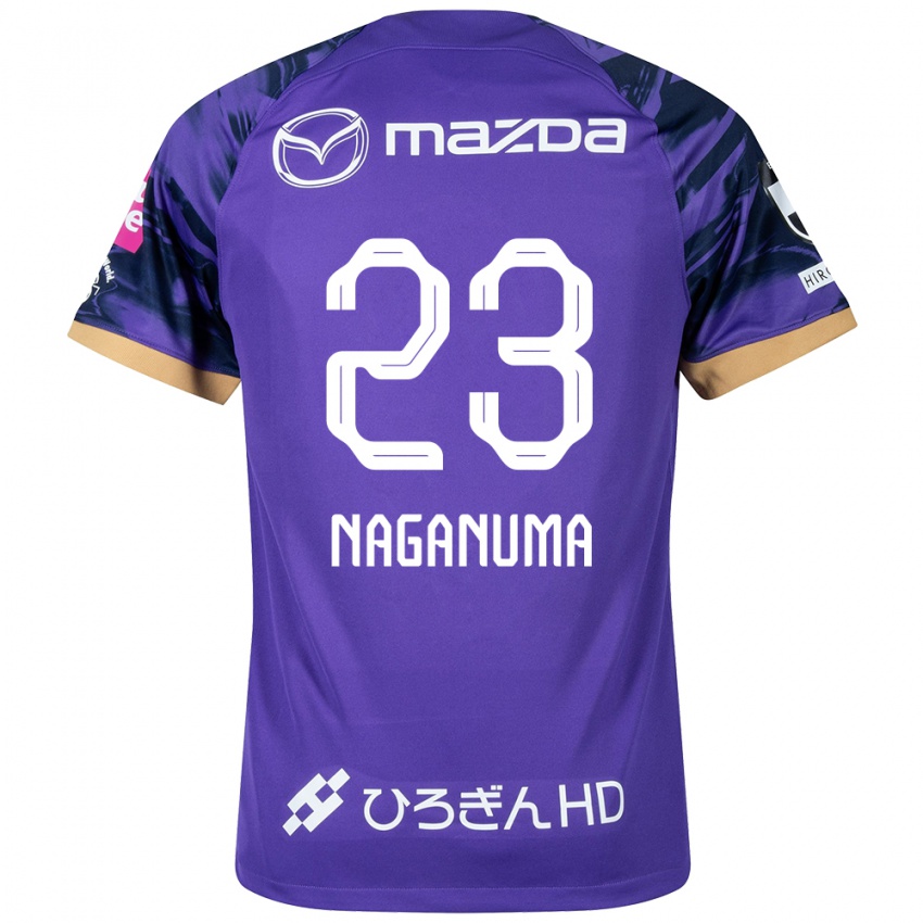 Bambino Maglia Seimei Naganuma #23 Viola Bianco Kit Gara Home 2024/25 Maglietta