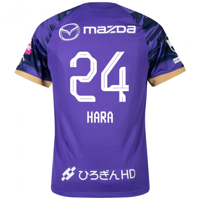 Bambino Maglia Minato Hara #24 Viola Bianco Kit Gara Home 2024/25 Maglietta