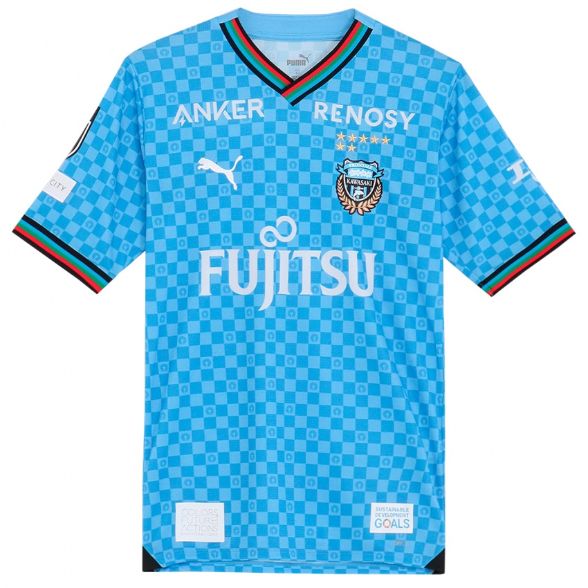 Bambino Maglia Il Tuo Nome #0 Azzurro Blu Kit Gara Home 2024/25 Maglietta