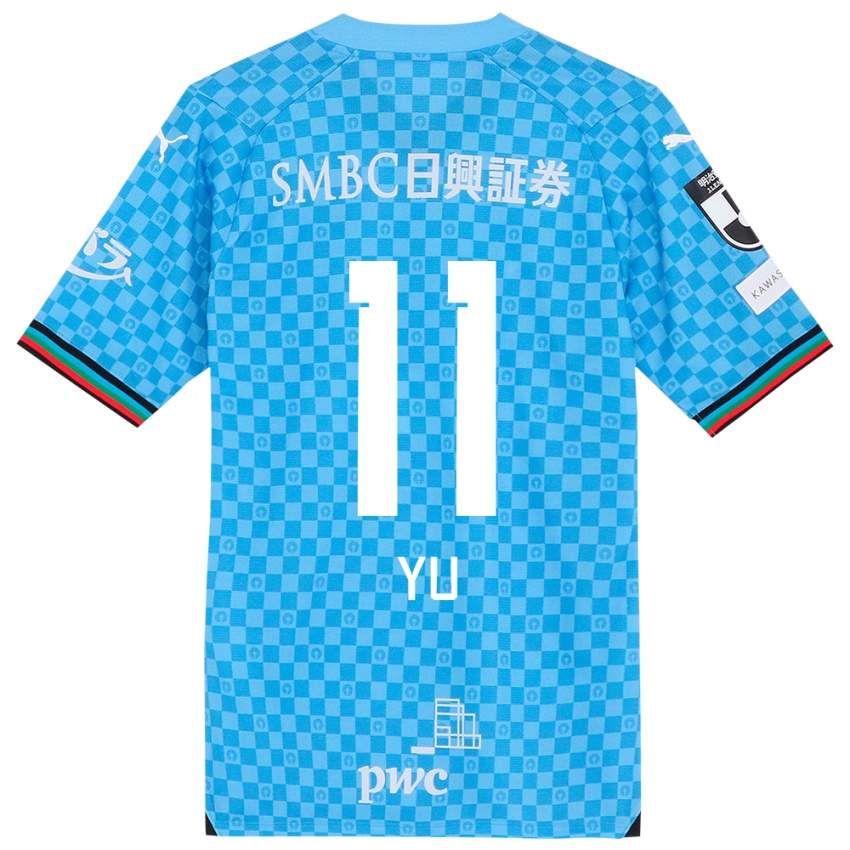 Bambino Maglia Yu Kobayashi #11 Azzurro Blu Kit Gara Home 2024/25 Maglietta