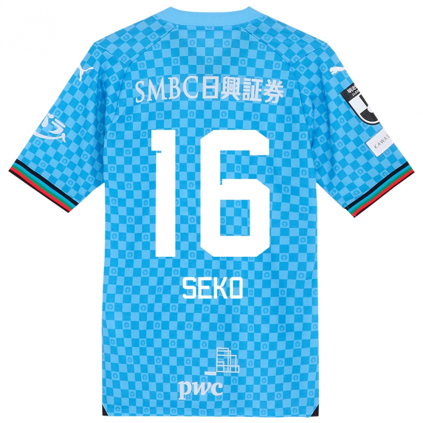 Bambino Maglia Tatsuki Seko #16 Azzurro Blu Kit Gara Home 2024/25 Maglietta